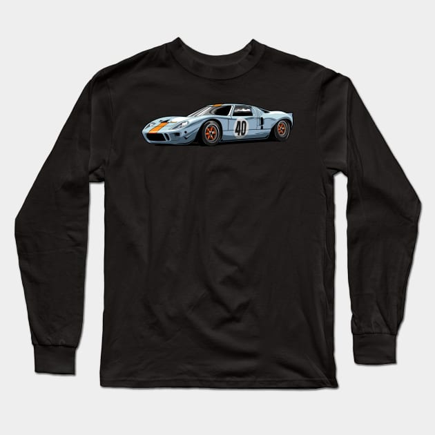 Le mans GT40 mk1 Long Sleeve T-Shirt by ASAKDESIGNS